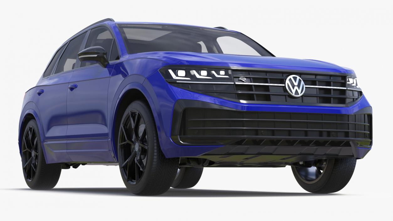 3D Volkswagen Touareg 2024 Blue Lights On model