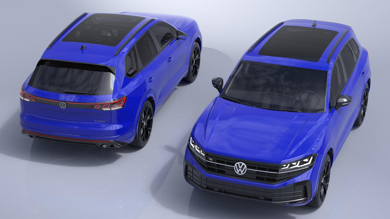 3D Volkswagen Touareg 2024 Blue Lights On model