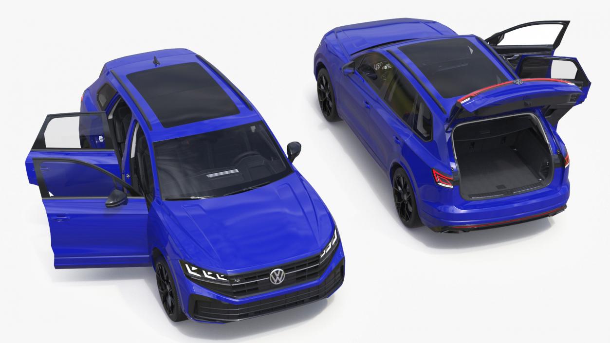 3D Volkswagen Touareg 2024 Blue Lights On model