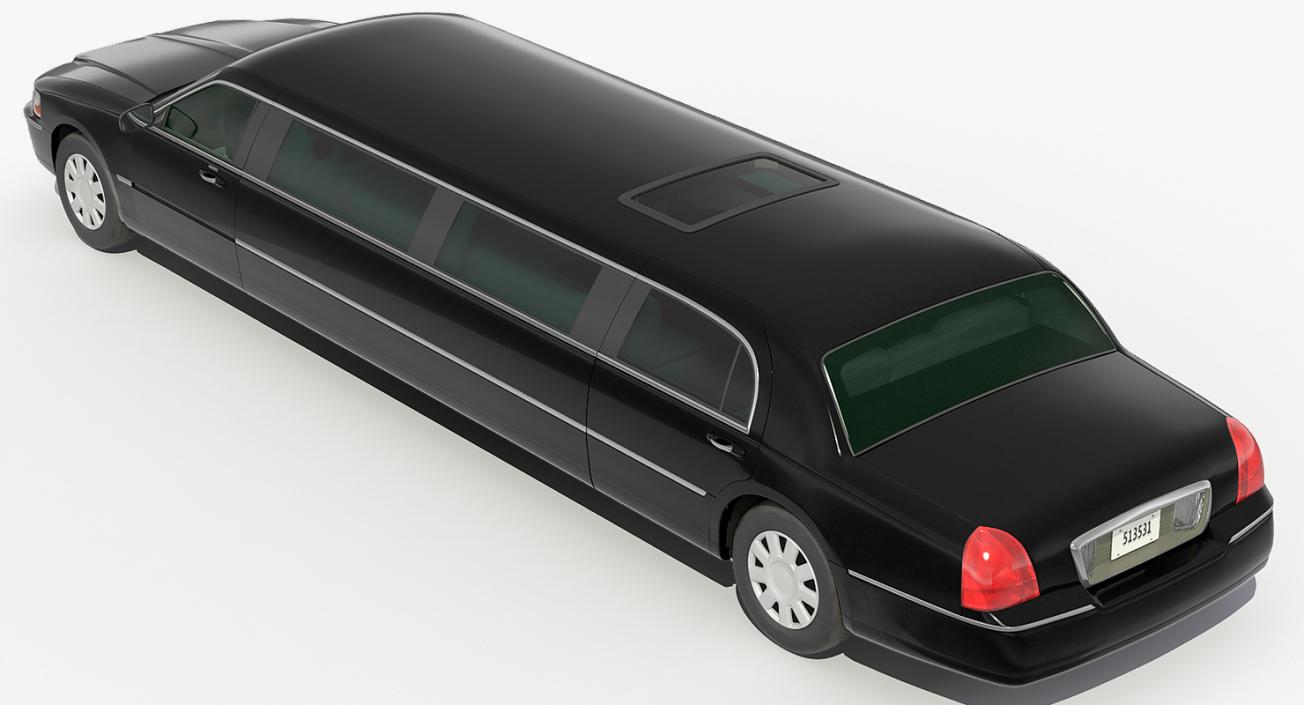 Limousine Generic Black Simple Interior 3D model