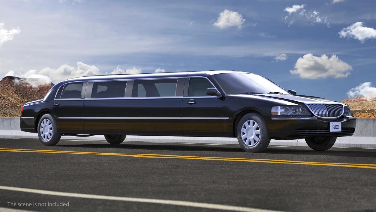 Limousine Generic Black Simple Interior 3D model