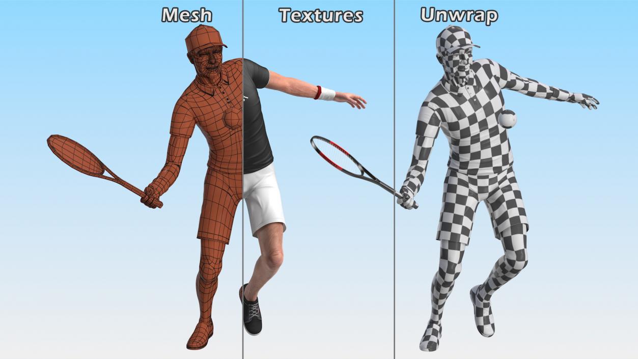 3D model Elderly Man Sport Wear Playing Pose