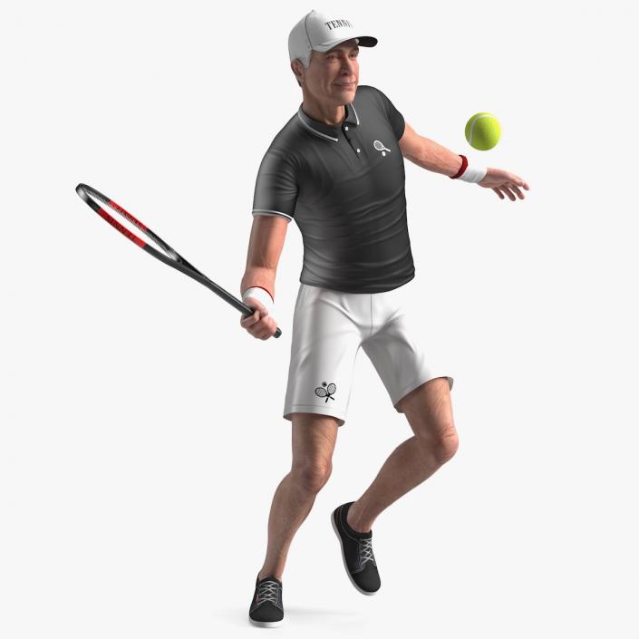 3D model Elderly Man Sport Wear Playing Pose