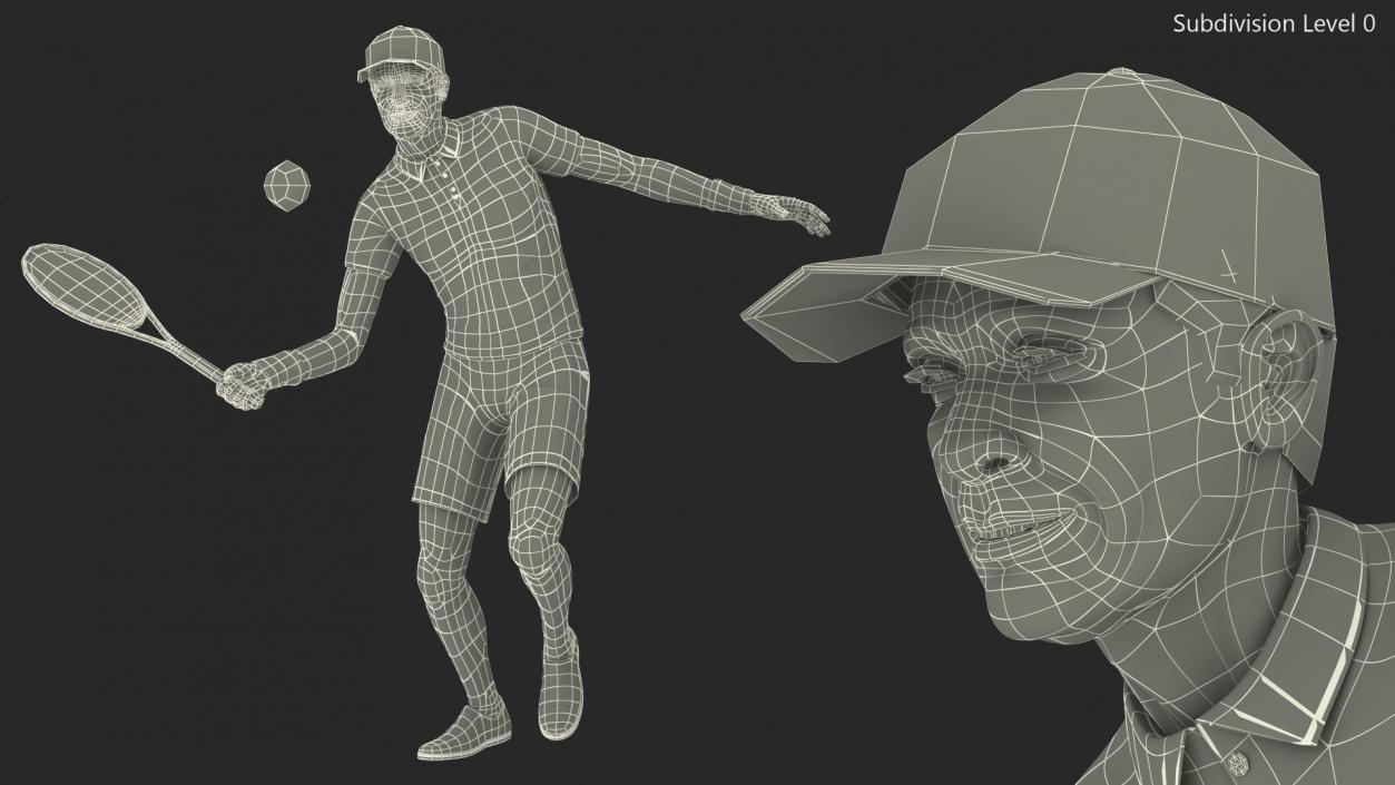 3D model Elderly Man Sport Wear Playing Pose