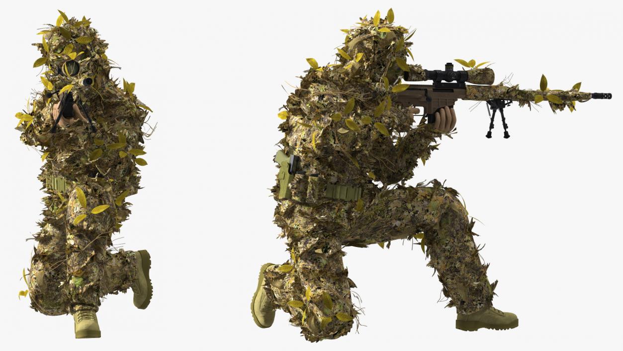 Shooting Soldier Kneeling Position 3D model