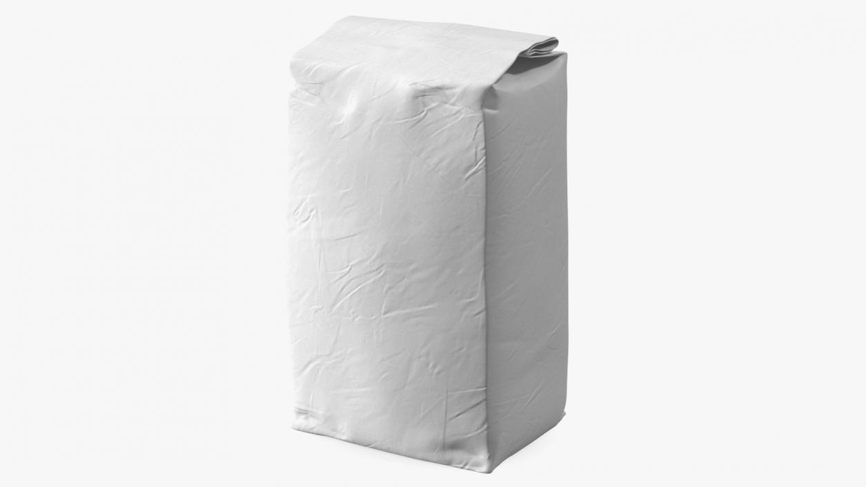 3D model Flour White Paper Bag 2lb