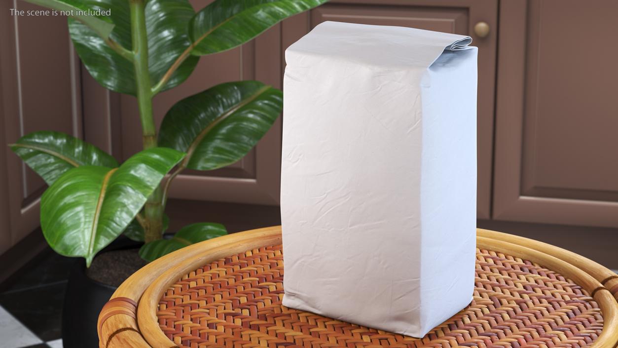 3D model Flour White Paper Bag 2lb