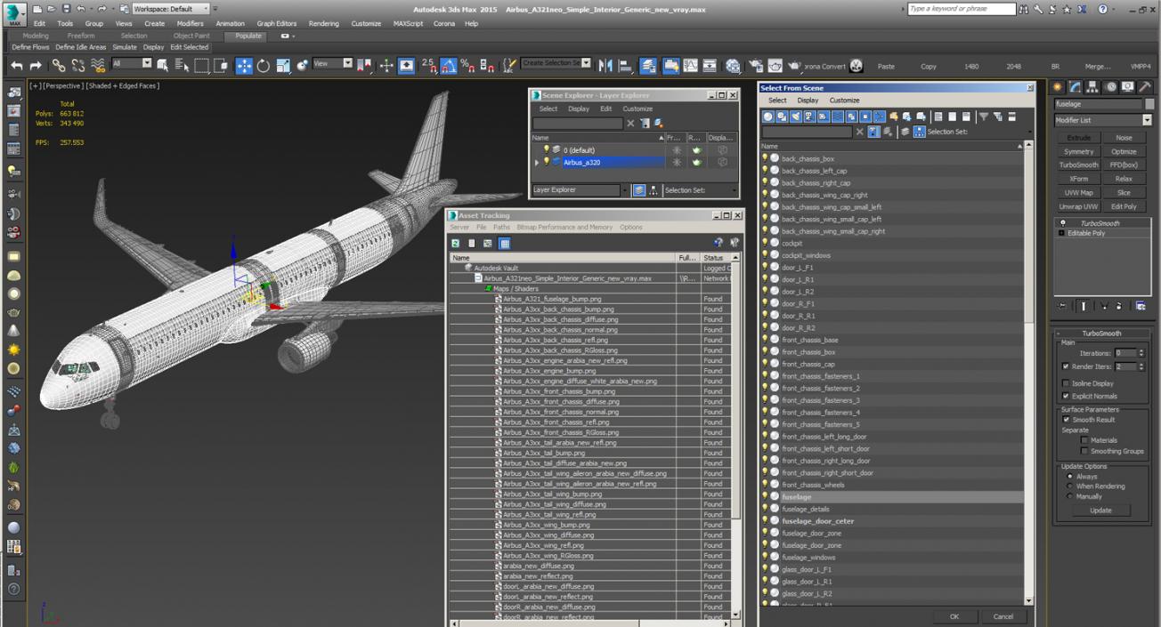 3D Airbus A321neo Simple Interior Generic model