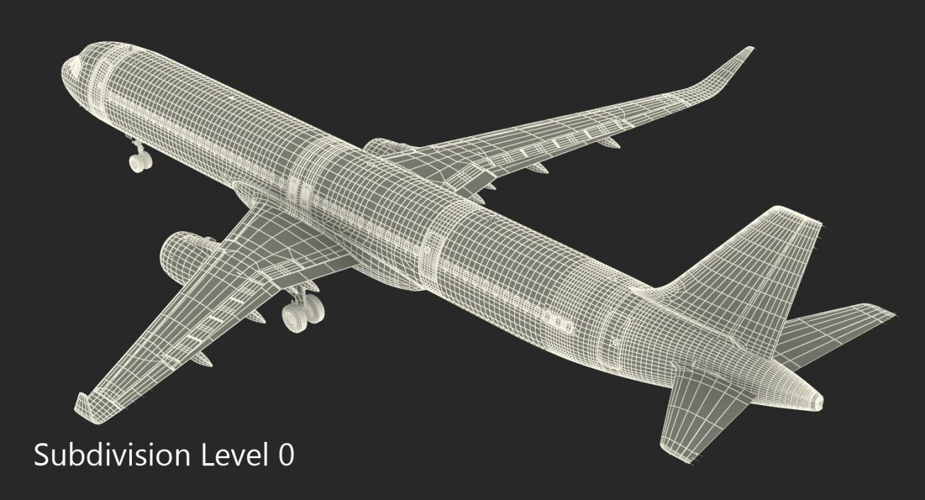 3D Airbus A321neo Simple Interior Generic model