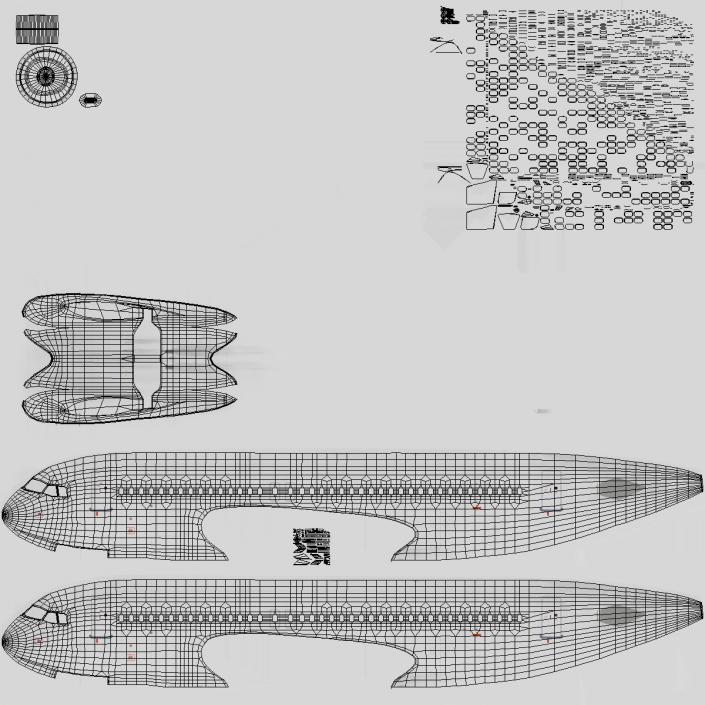 3D Airbus A321neo Simple Interior Generic model