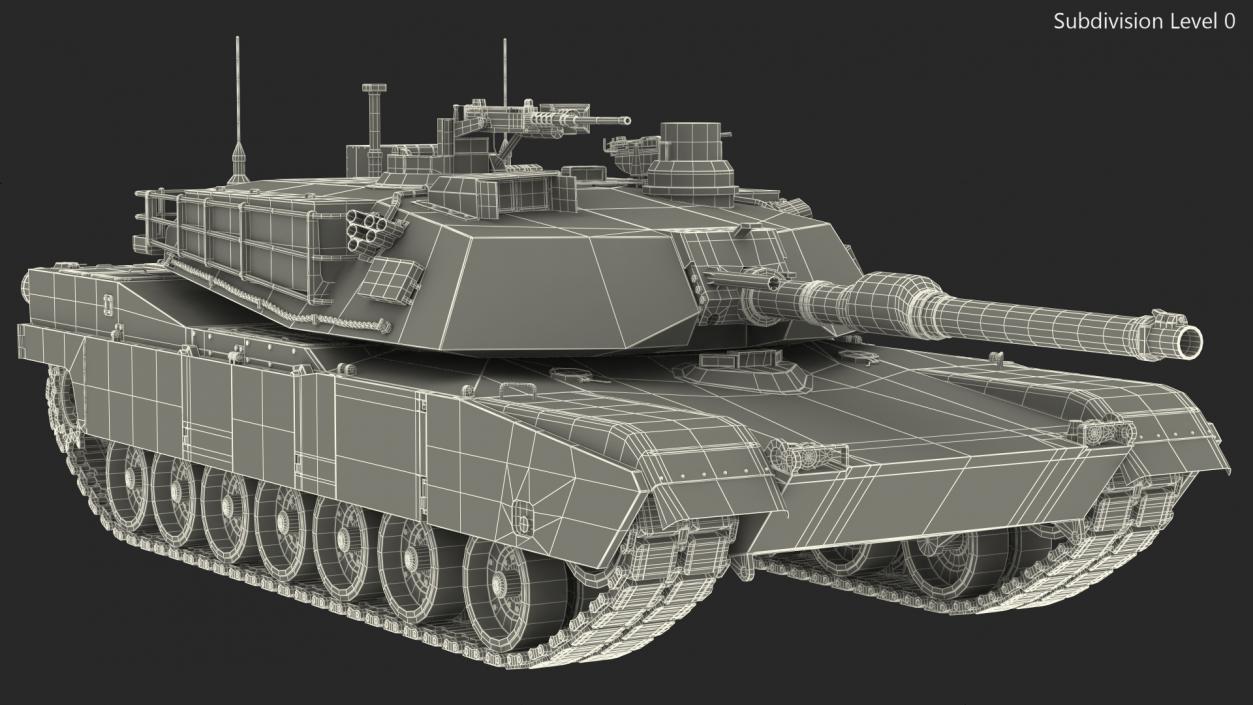 3D Toy M1 Abrams 2 Green Rigged model