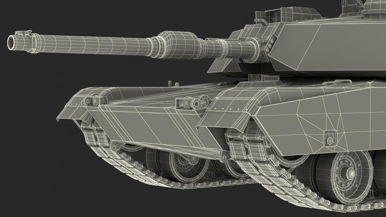 3D Toy M1 Abrams 2 Green Rigged model