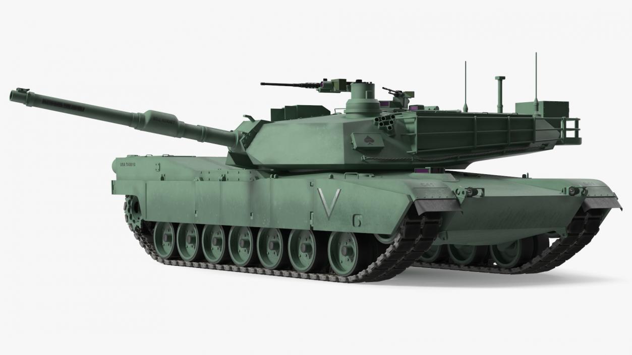 3D Toy M1 Abrams 2 Green Rigged model