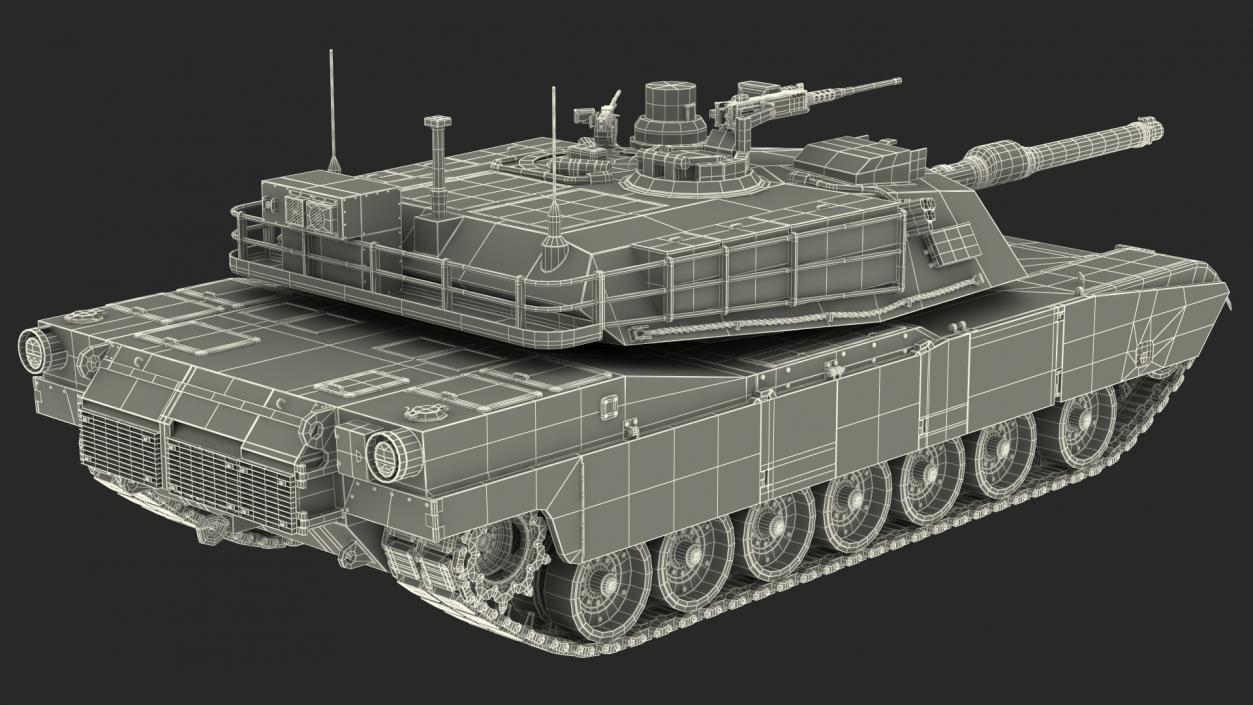 3D Toy M1 Abrams 2 Green Rigged model