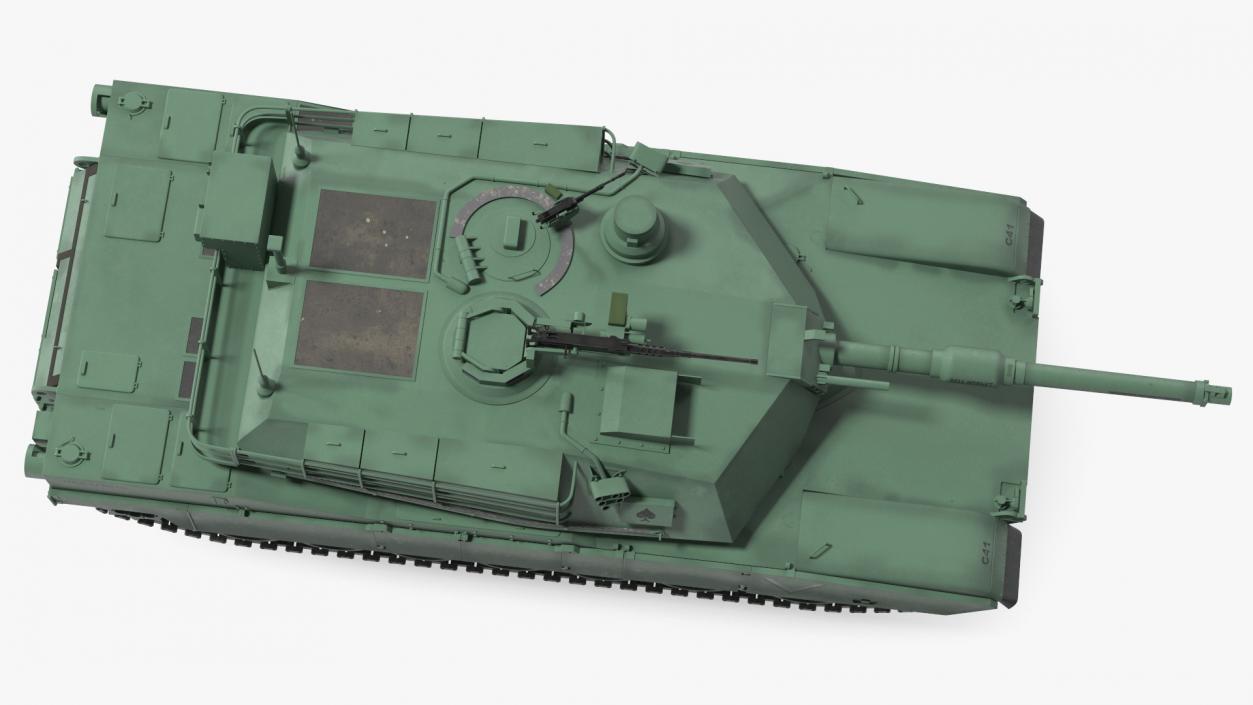 3D Toy M1 Abrams 2 Green Rigged model