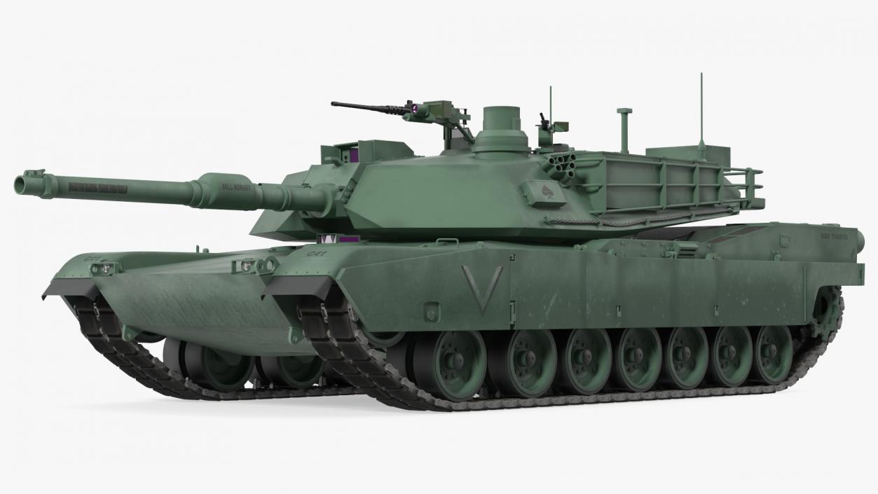 3D Toy M1 Abrams 2 Green Rigged model