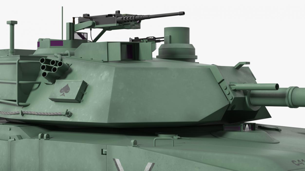 3D Toy M1 Abrams 2 Green Rigged model