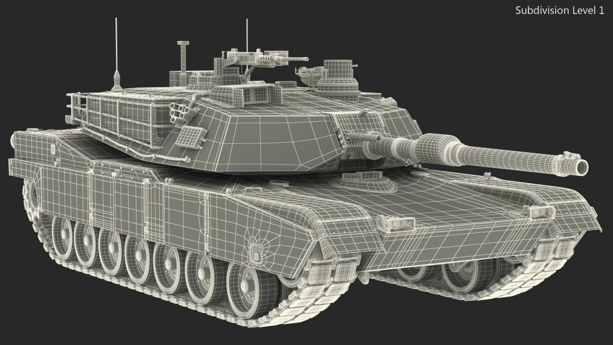 3D Toy M1 Abrams 2 Green Rigged model