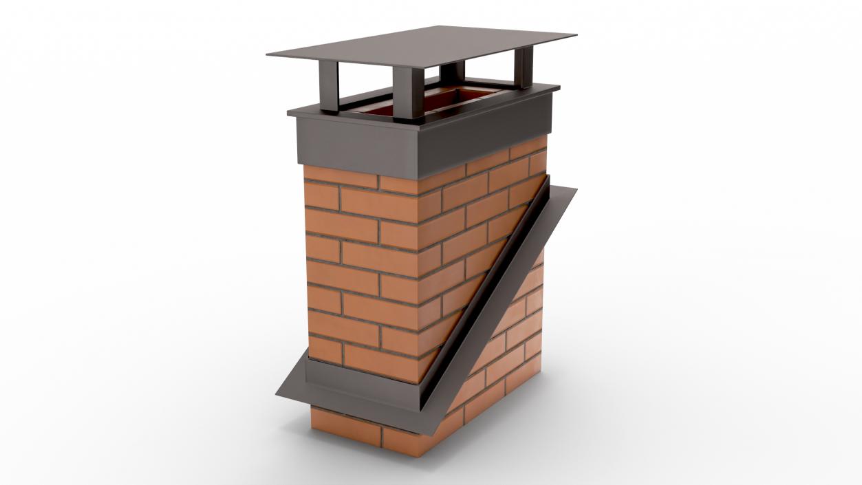 Brick Chimney Rectangular Corner Base 3D