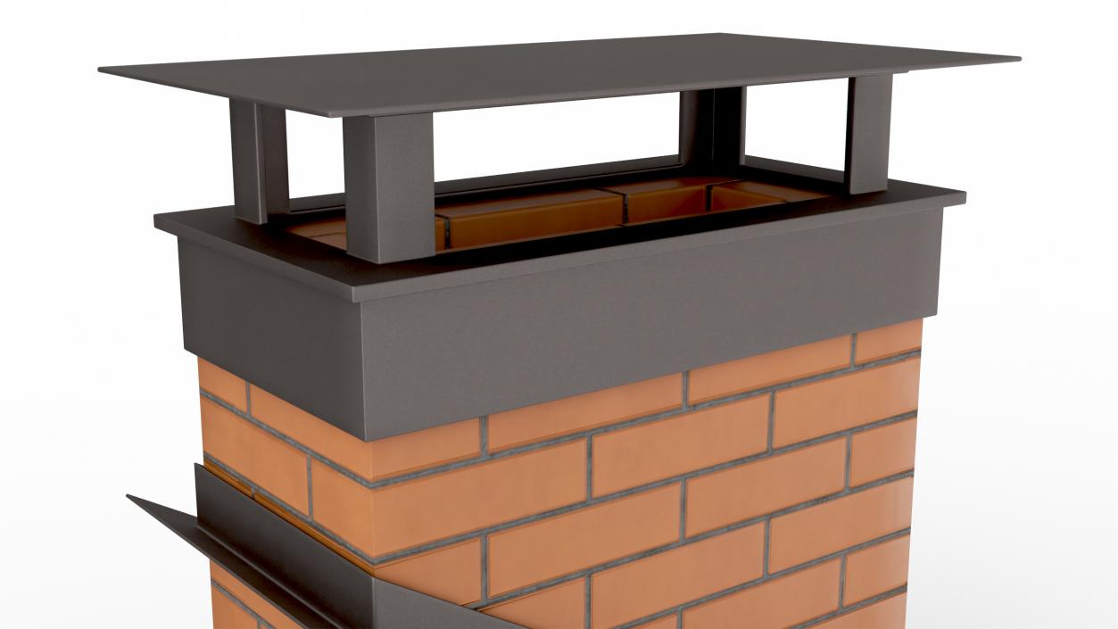 Brick Chimney Rectangular Corner Base 3D