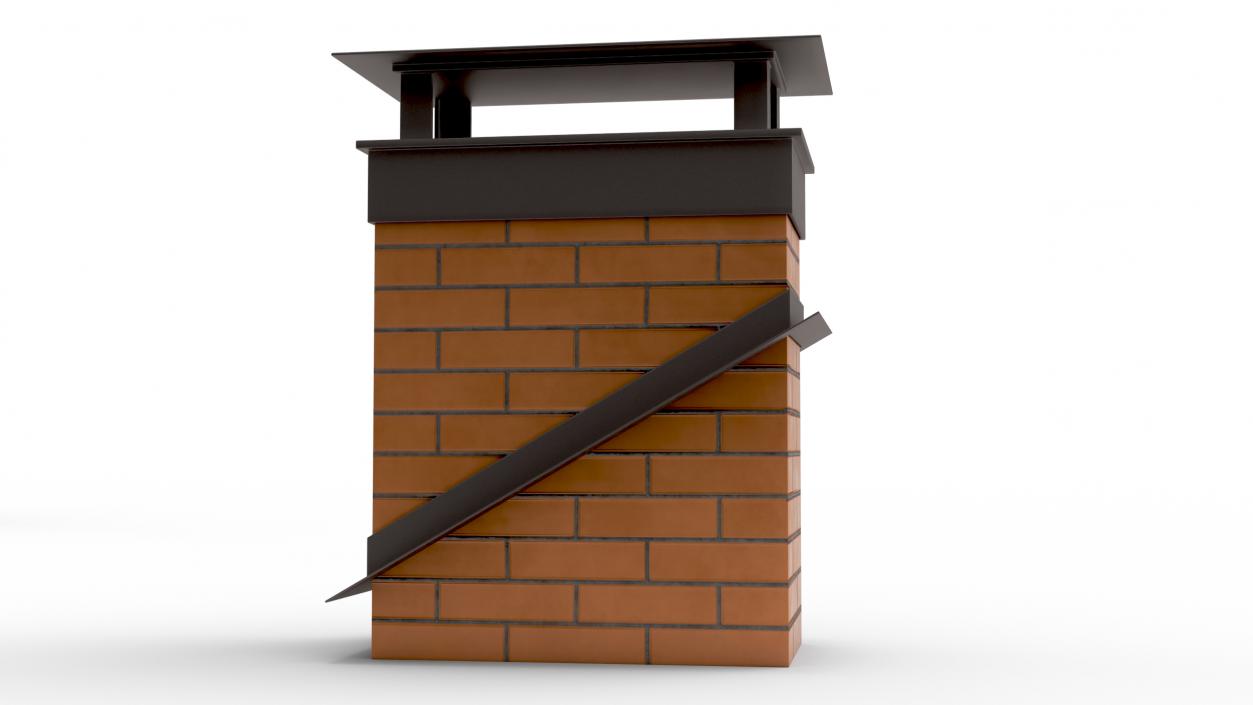 Brick Chimney Rectangular Corner Base 3D