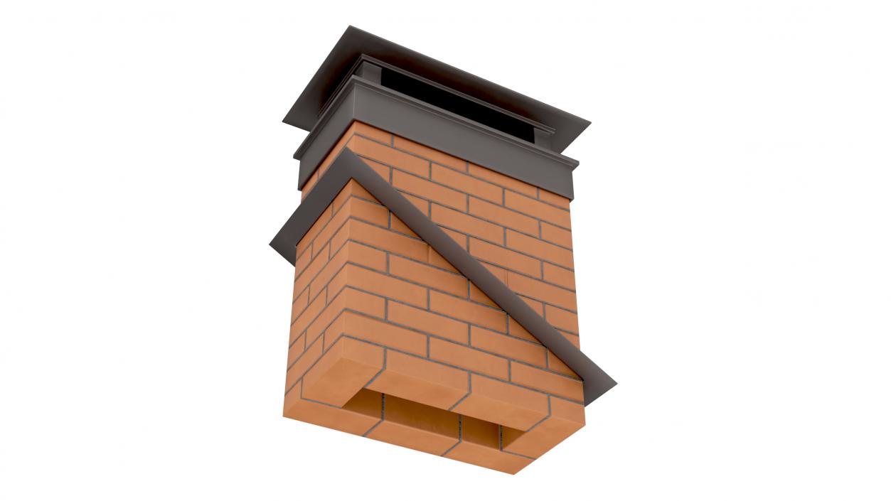 Brick Chimney Rectangular Corner Base 3D