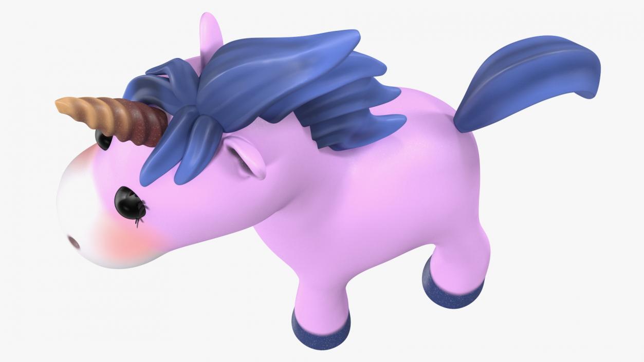 Pink Cartoon Unicorn Rigged 3D