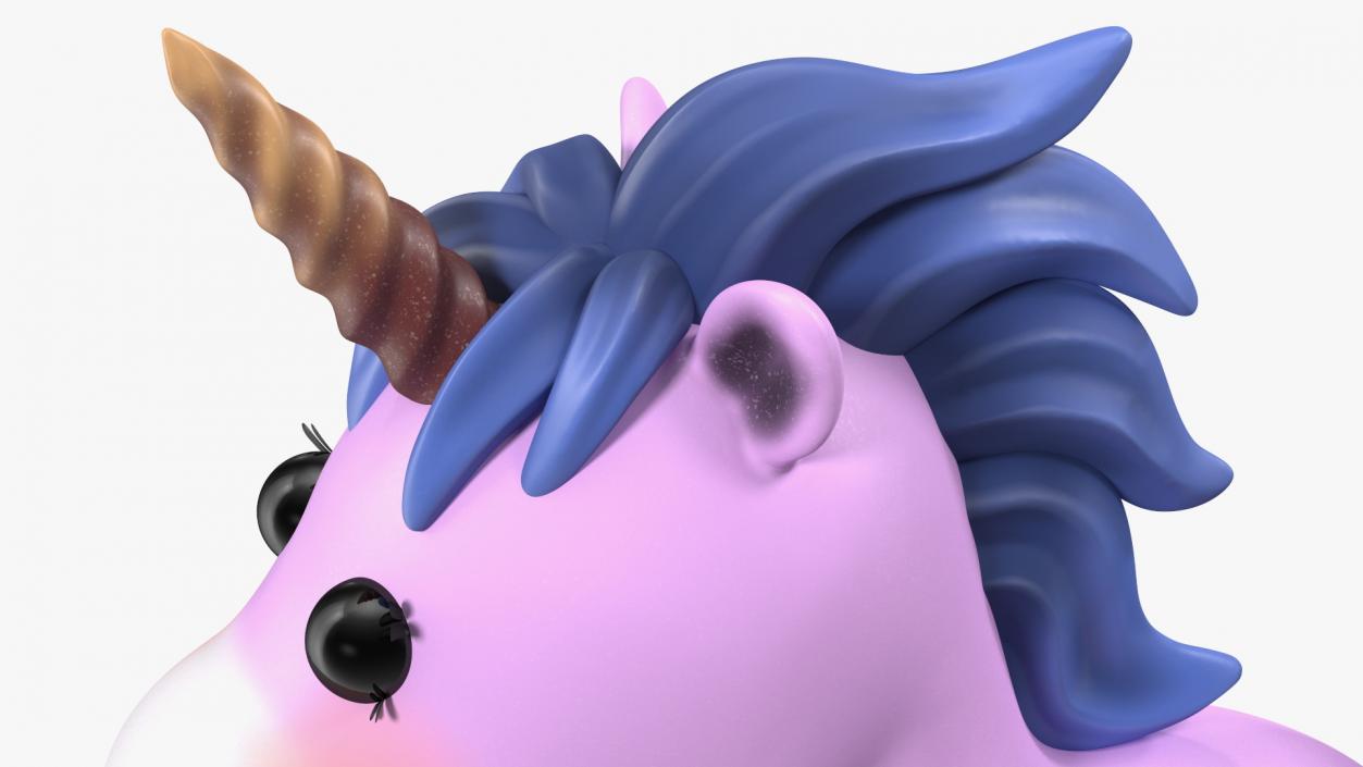 Pink Cartoon Unicorn Rigged 3D