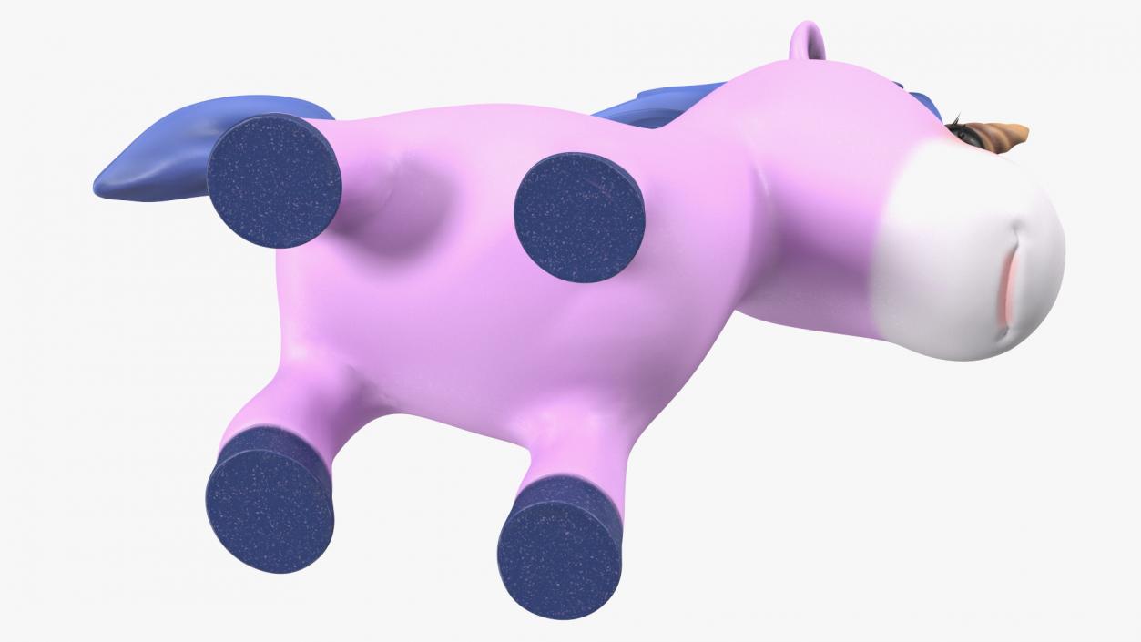 Pink Cartoon Unicorn Rigged 3D