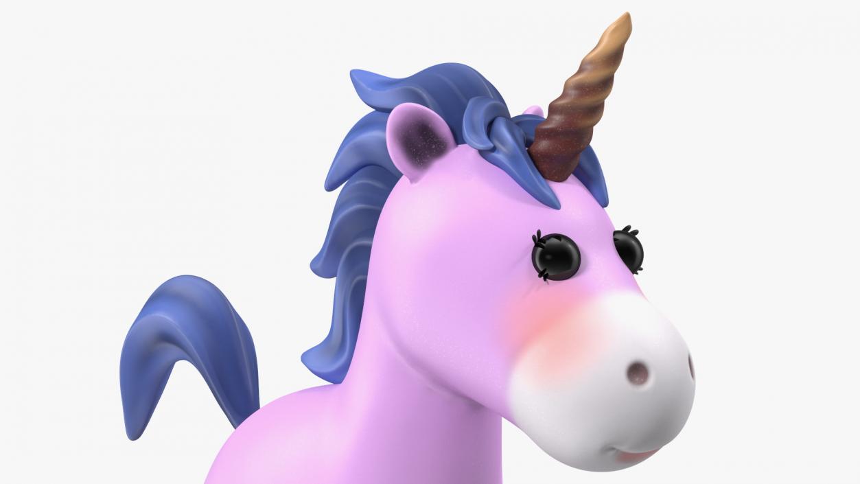 Pink Cartoon Unicorn Rigged 3D