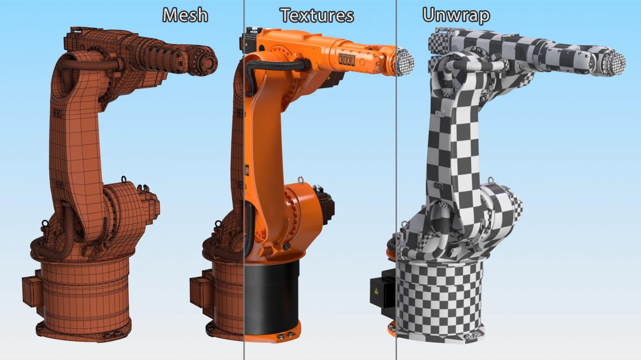 3D KUKA KR 60-3 Industrial Robot Arm model