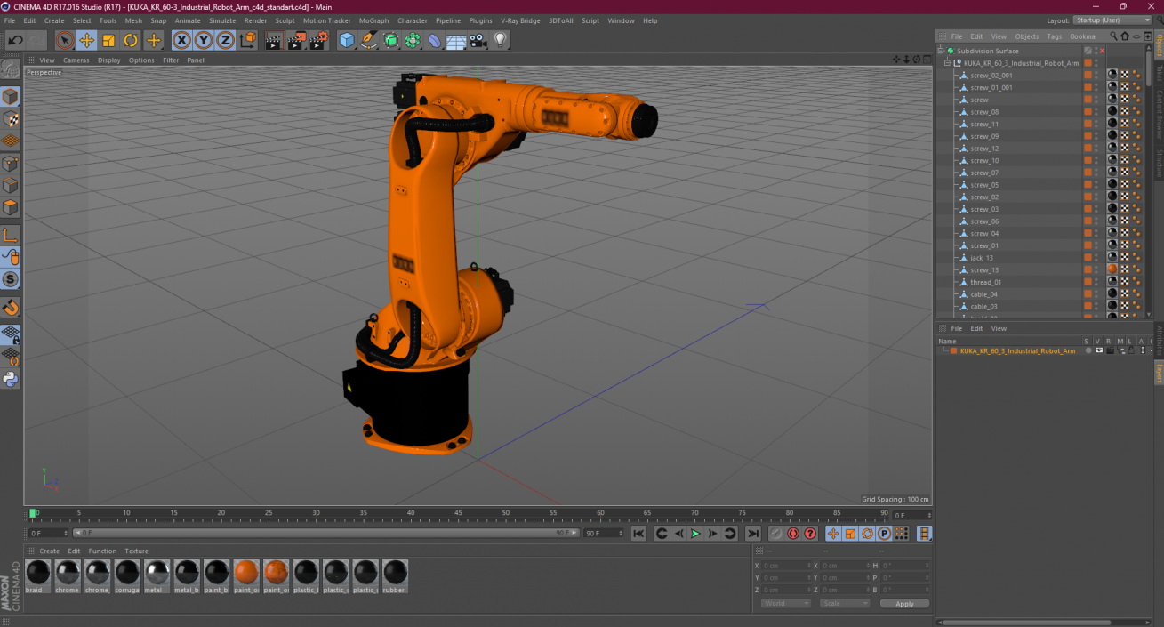 3D KUKA KR 60-3 Industrial Robot Arm model