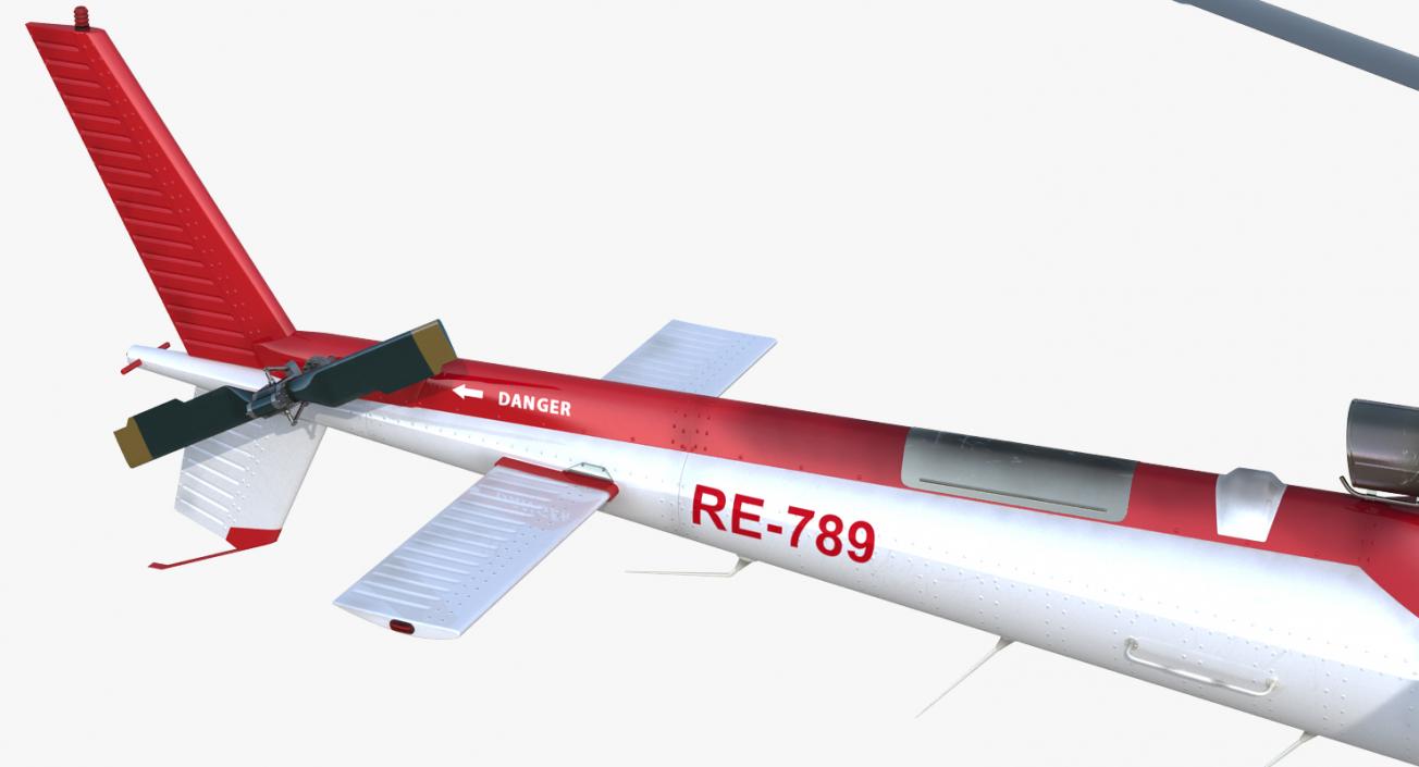 3D Medical Transport Helicopter Eurocopter AS 350 Rigged model