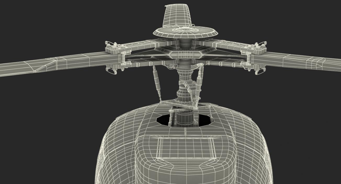 3D Medical Transport Helicopter Eurocopter AS 350 Rigged model