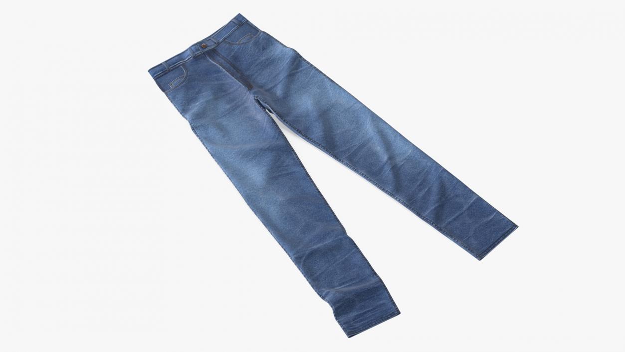 3D Casual Blue Denim Jeans model