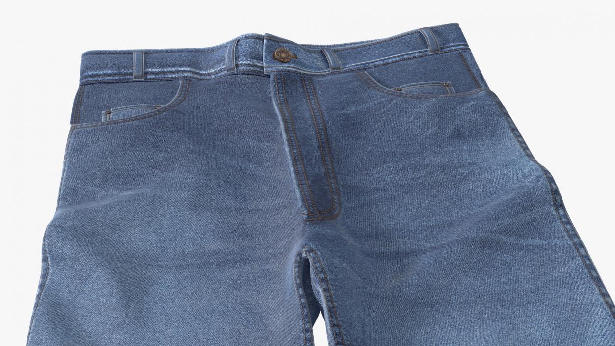 3D Casual Blue Denim Jeans model