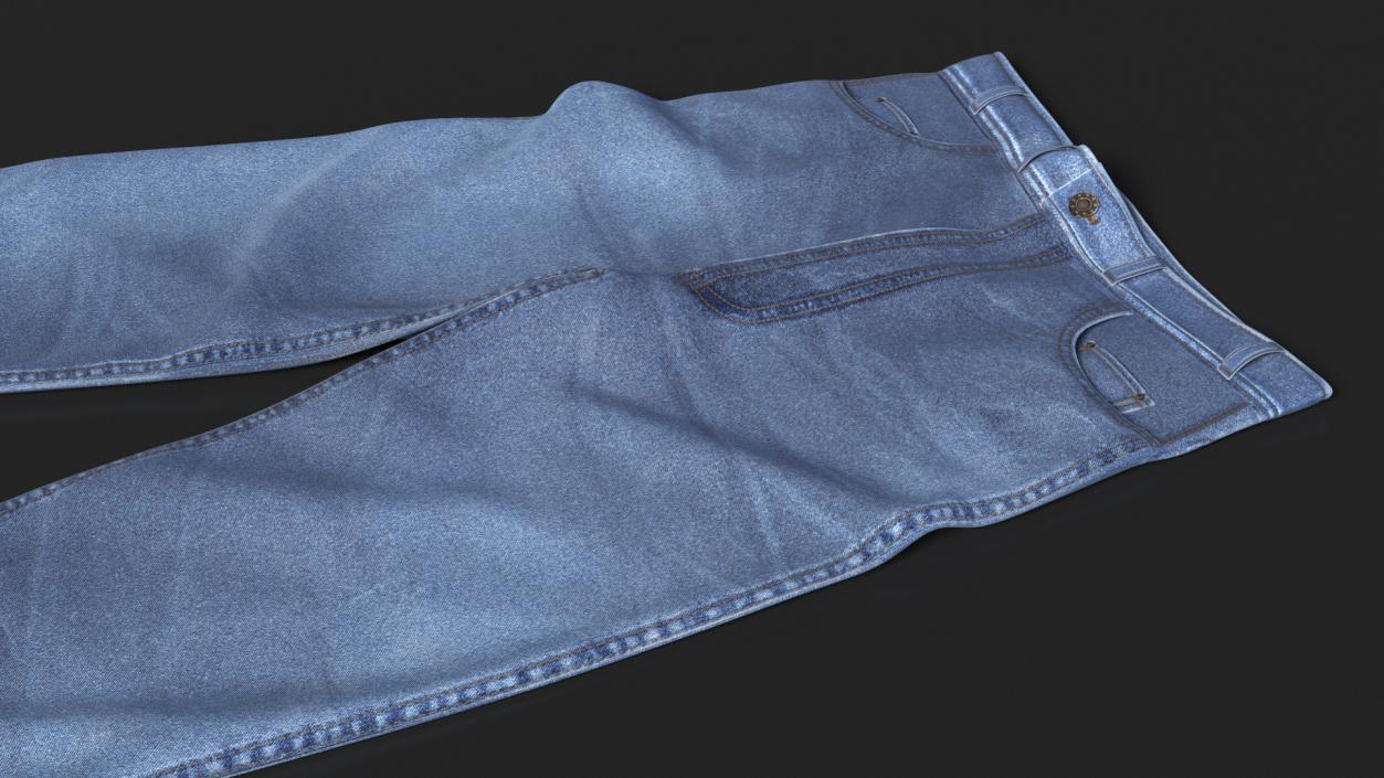 3D Casual Blue Denim Jeans model