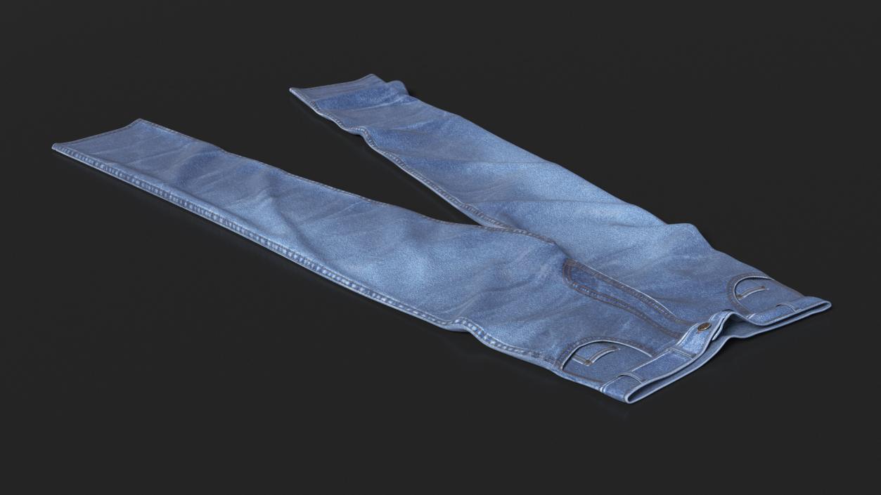 3D Casual Blue Denim Jeans model