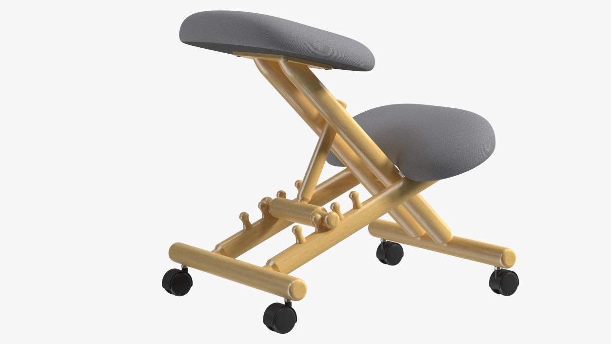 3D Mobile Wooden Ergonomic Kneeling Chair model