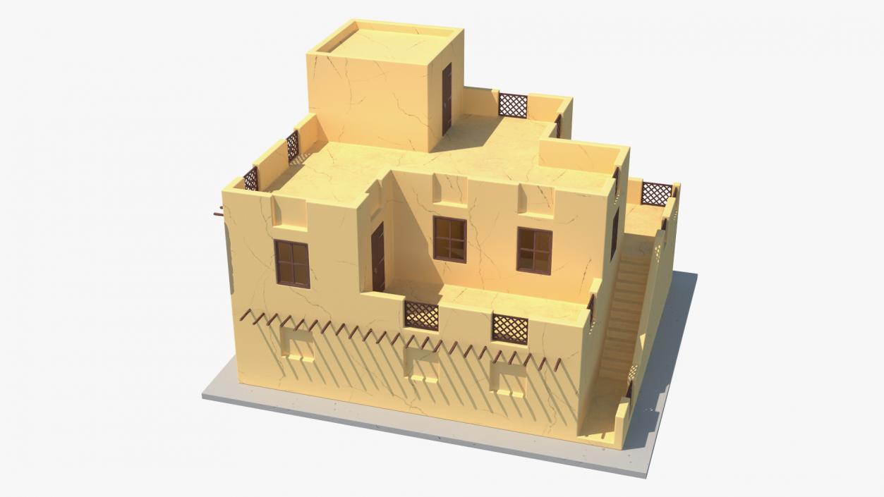 3D Cartoon Two Levels Arabian Style House model