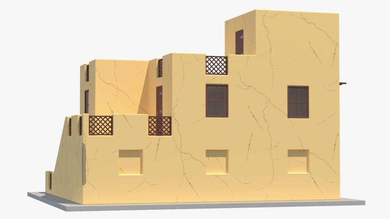 3D Cartoon Two Levels Arabian Style House model