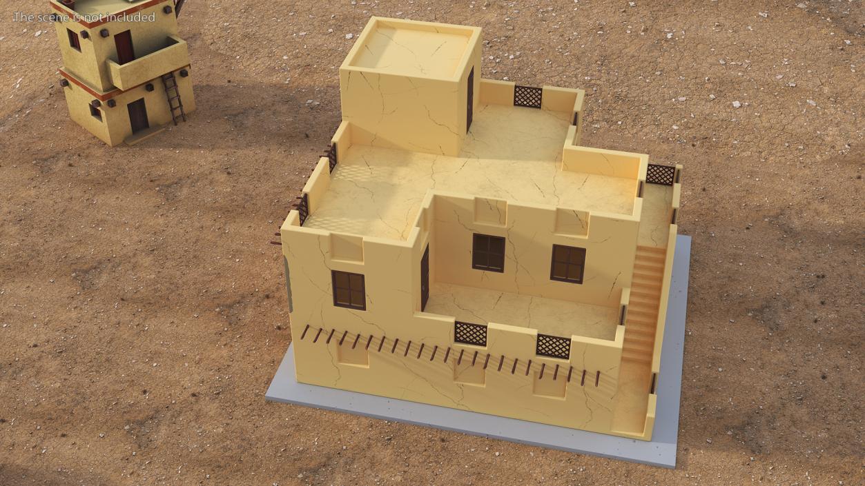 3D Cartoon Two Levels Arabian Style House model