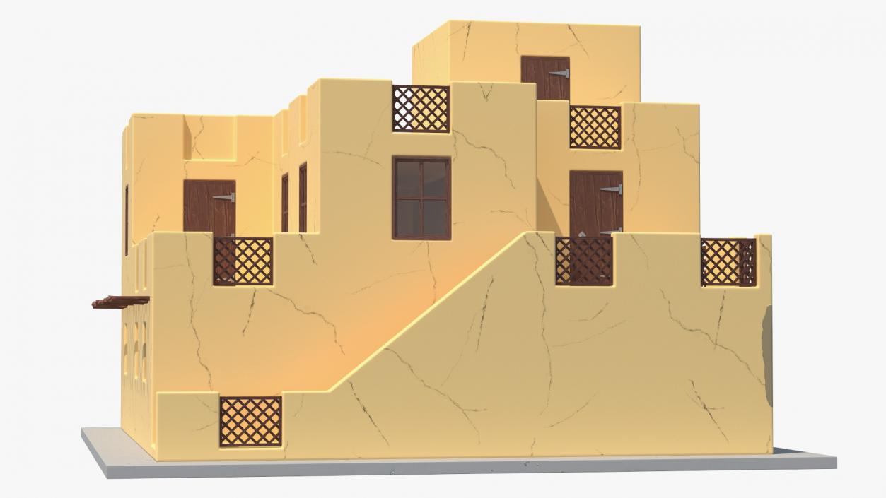 3D Cartoon Two Levels Arabian Style House model