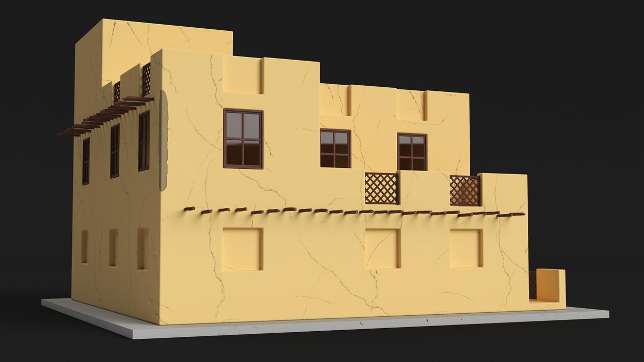 3D Cartoon Two Levels Arabian Style House model