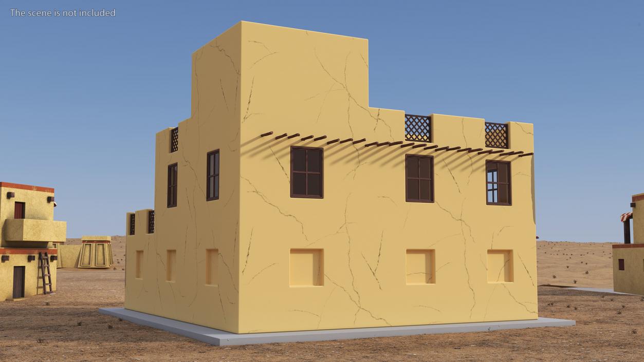 3D Cartoon Two Levels Arabian Style House model