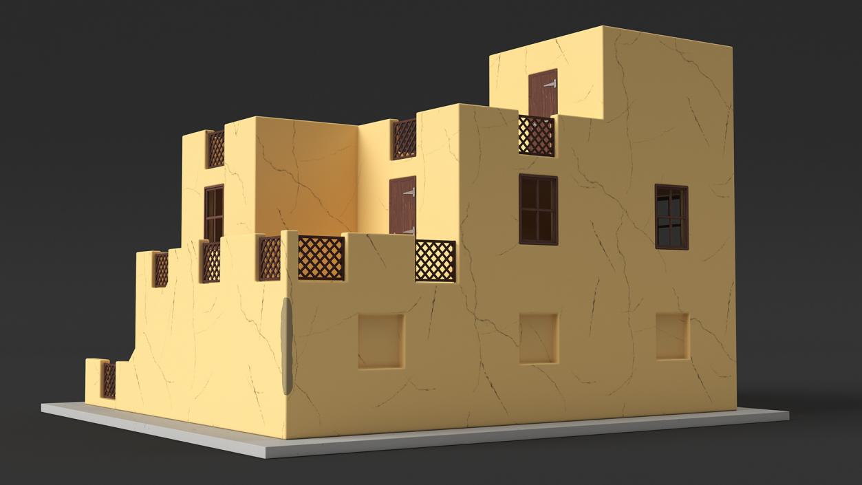 3D Cartoon Two Levels Arabian Style House model