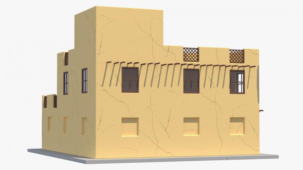 3D Cartoon Two Levels Arabian Style House model