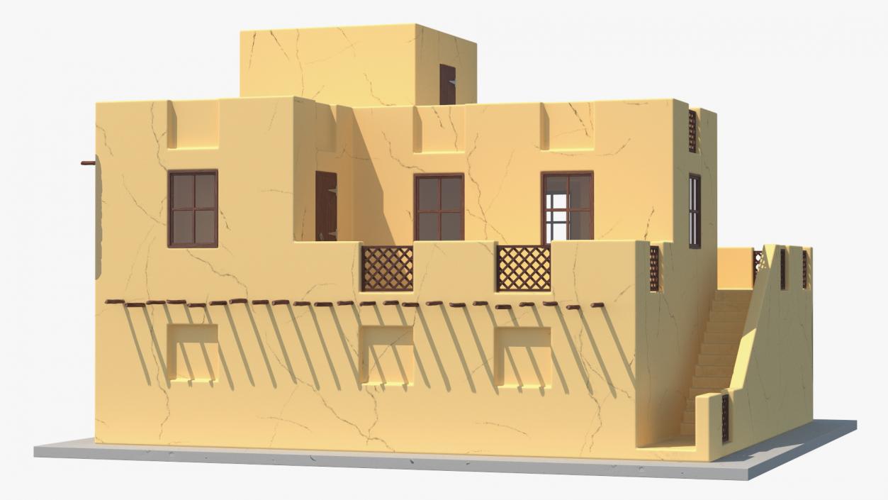 3D Cartoon Two Levels Arabian Style House model