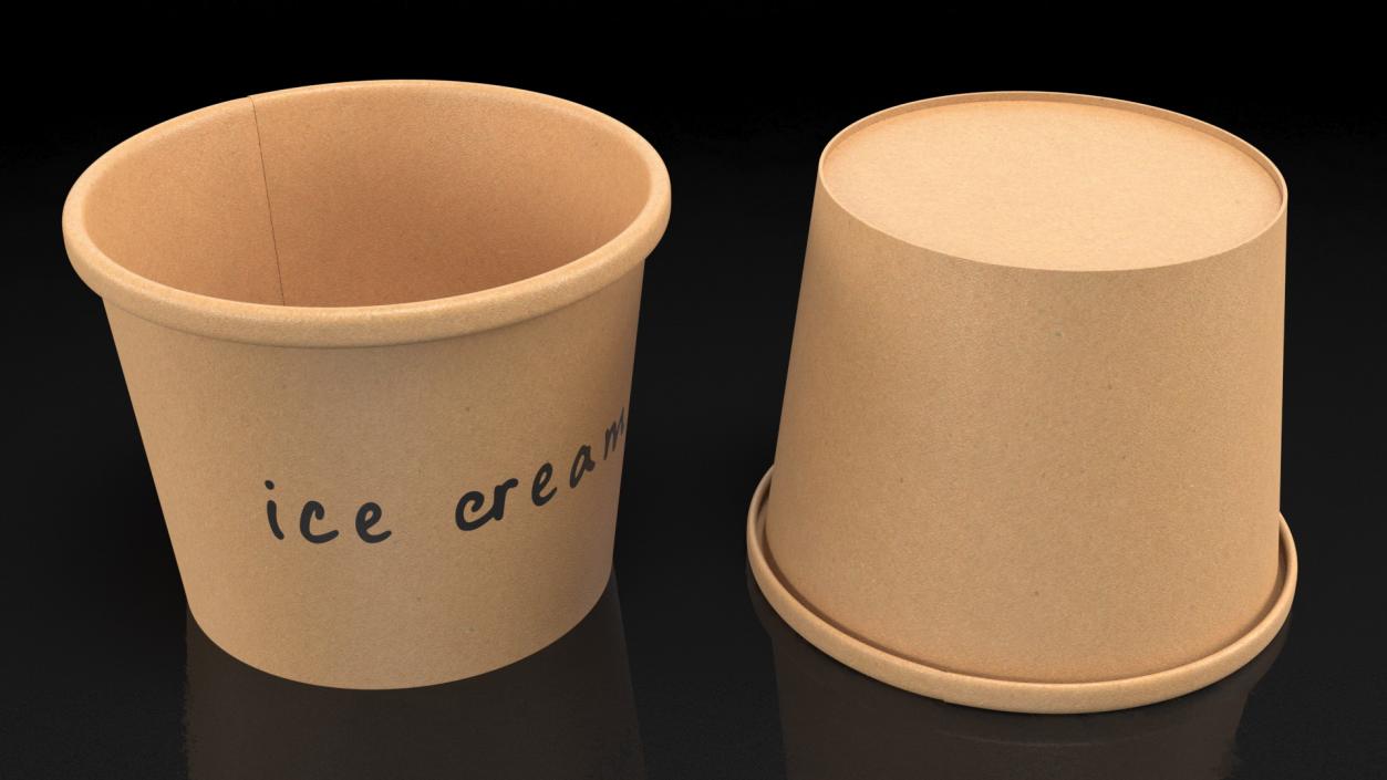 3D model Ice Cream Paper Cup Empty