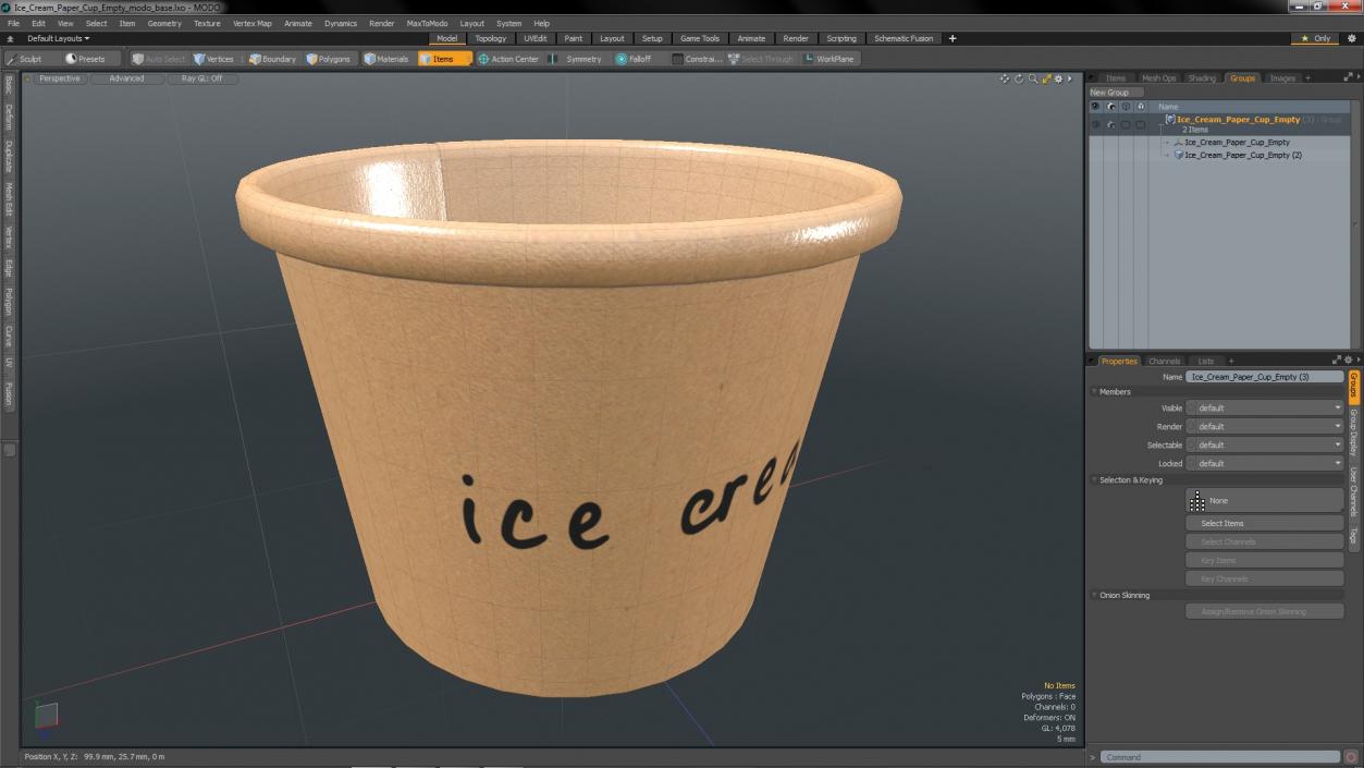 3D model Ice Cream Paper Cup Empty